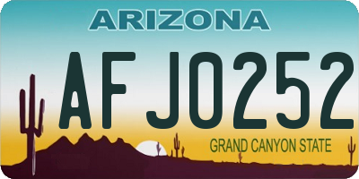 AZ license plate AFJ0252