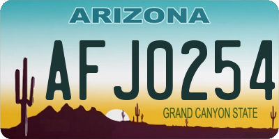 AZ license plate AFJ0254