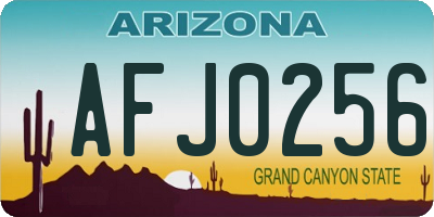 AZ license plate AFJ0256