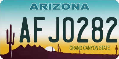 AZ license plate AFJ0282