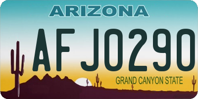 AZ license plate AFJ0290
