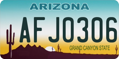 AZ license plate AFJ0306