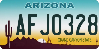 AZ license plate AFJ0328