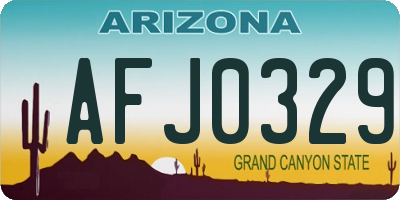 AZ license plate AFJ0329