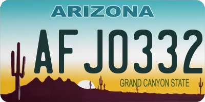 AZ license plate AFJ0332