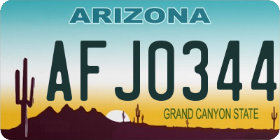 AZ license plate AFJ0344