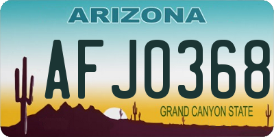 AZ license plate AFJ0368
