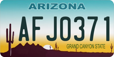 AZ license plate AFJ0371