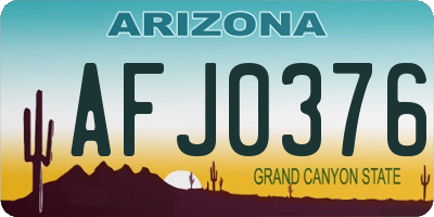 AZ license plate AFJ0376