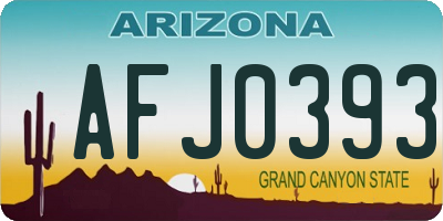 AZ license plate AFJ0393