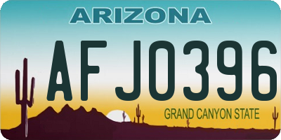 AZ license plate AFJ0396