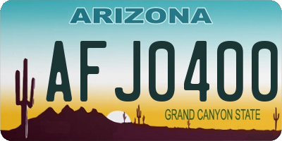 AZ license plate AFJ0400