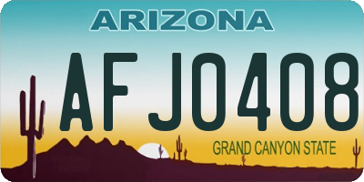 AZ license plate AFJ0408