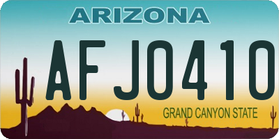 AZ license plate AFJ0410