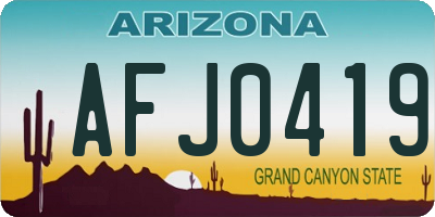 AZ license plate AFJ0419