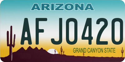AZ license plate AFJ0420