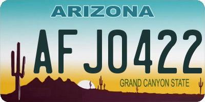 AZ license plate AFJ0422