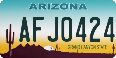 AZ license plate AFJ0424