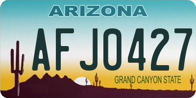 AZ license plate AFJ0427