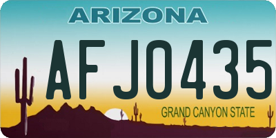 AZ license plate AFJ0435