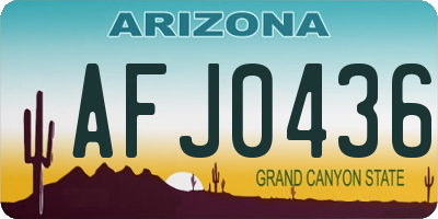 AZ license plate AFJ0436