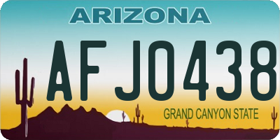 AZ license plate AFJ0438