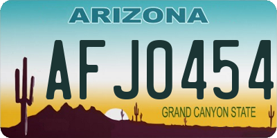 AZ license plate AFJ0454