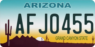 AZ license plate AFJ0455