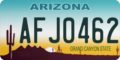 AZ license plate AFJ0462
