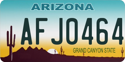 AZ license plate AFJ0464