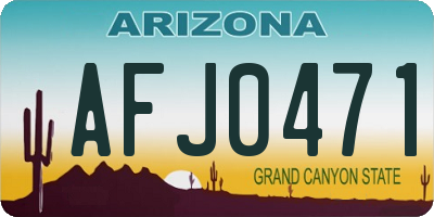 AZ license plate AFJ0471