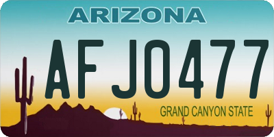 AZ license plate AFJ0477