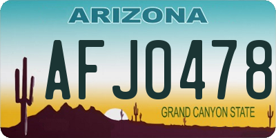 AZ license plate AFJ0478