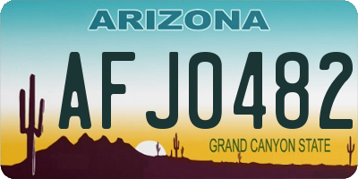 AZ license plate AFJ0482