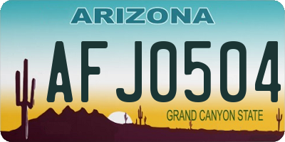 AZ license plate AFJ0504