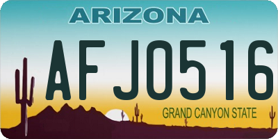 AZ license plate AFJ0516
