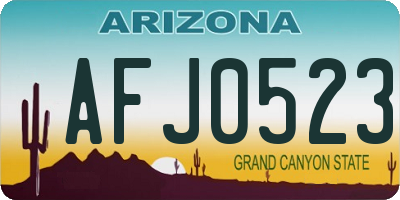AZ license plate AFJ0523