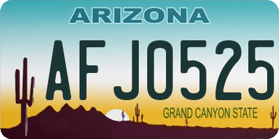 AZ license plate AFJ0525