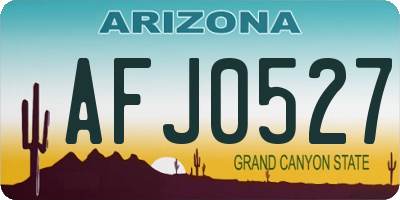 AZ license plate AFJ0527