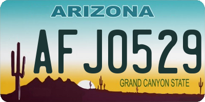 AZ license plate AFJ0529