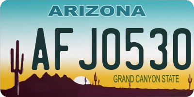 AZ license plate AFJ0530
