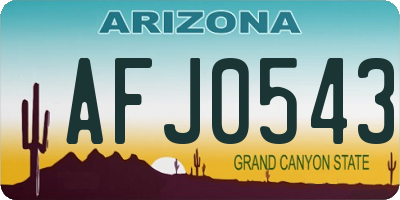 AZ license plate AFJ0543