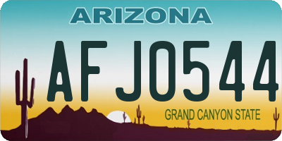 AZ license plate AFJ0544