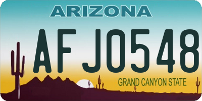 AZ license plate AFJ0548