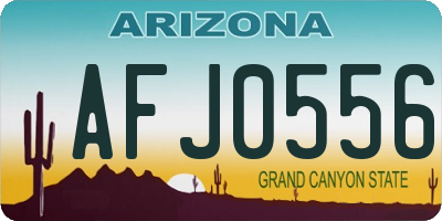AZ license plate AFJ0556