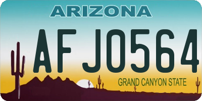 AZ license plate AFJ0564