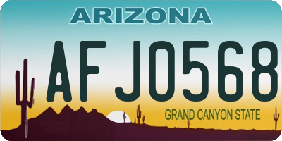 AZ license plate AFJ0568