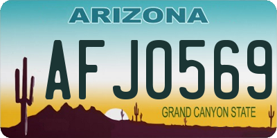 AZ license plate AFJ0569