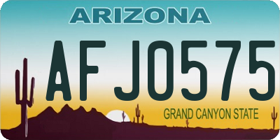 AZ license plate AFJ0575