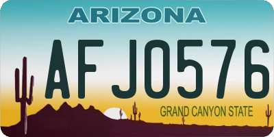 AZ license plate AFJ0576